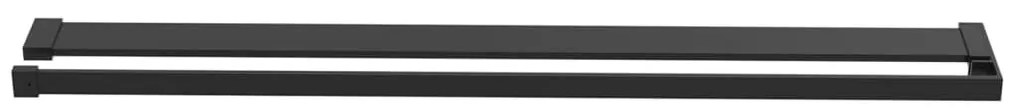 Διαχωριστικό Ντους με Ράφι Μαύρο 100x195εκ. Γυαλί ESG&amp;Αλουμίνιο - Μαύρο