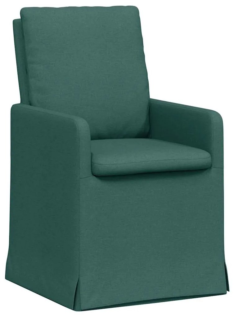 vidaXL Καρέκλες φαγητού 2 pcs Σκούρο πράσινο 57 x 67 x 98 εκ ύφασμα