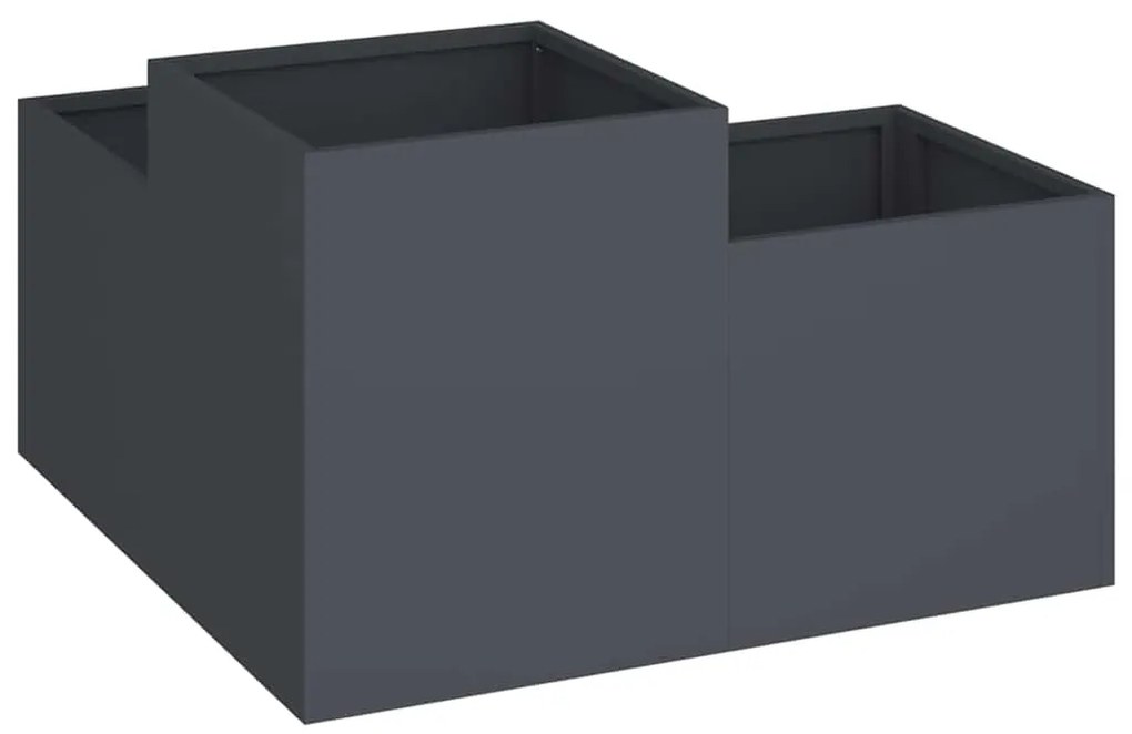 vidaXL Γλάστρα Κήπου Ανθρακί 80 x 80 x 48 εκ. Ατσάλι