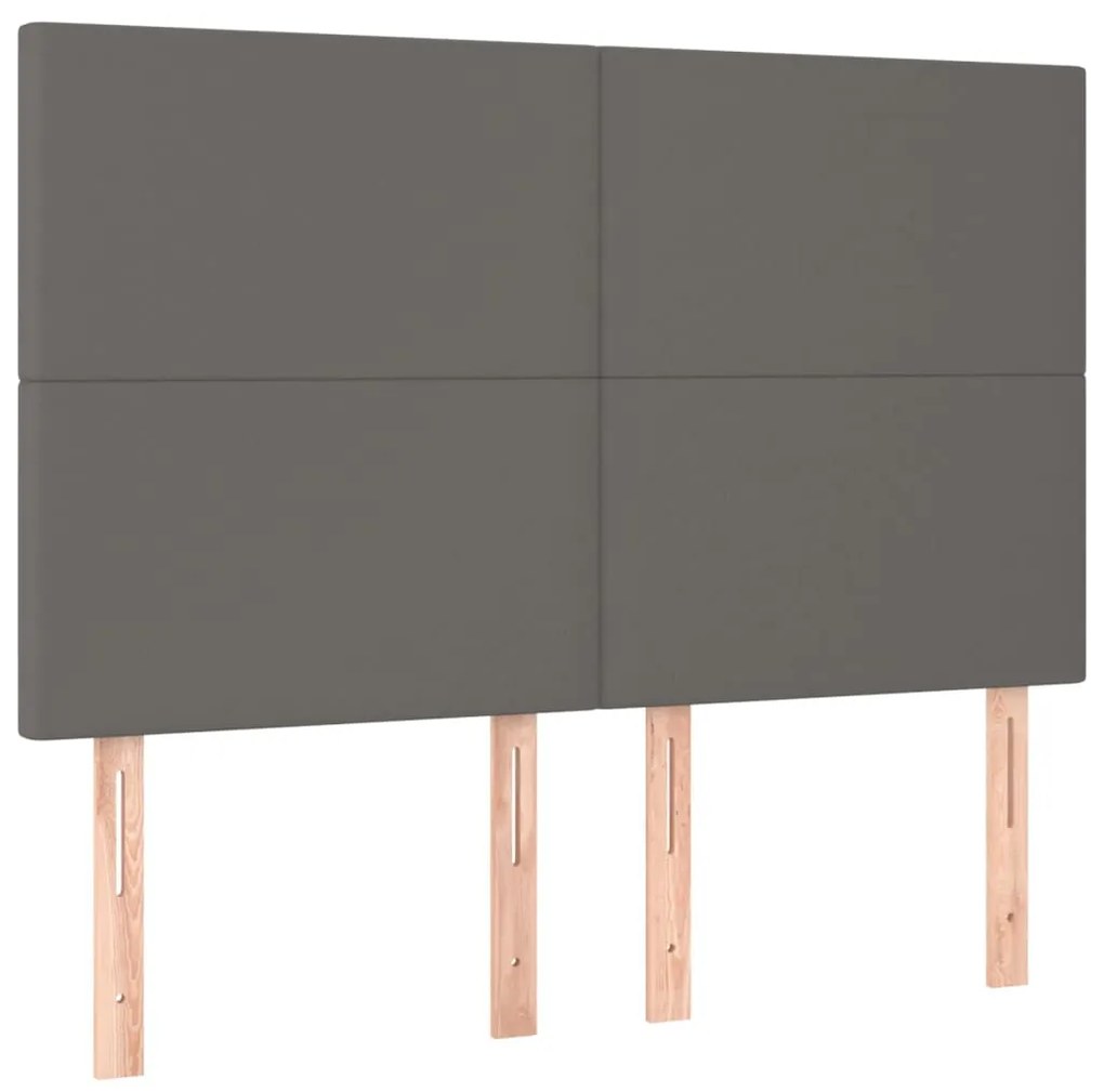 vidaXL Κεφαλάρια Κρεβατιού 4 τεμ. Γκρι 72x5x78/88 εκ. Συνθετικό Δέρμα