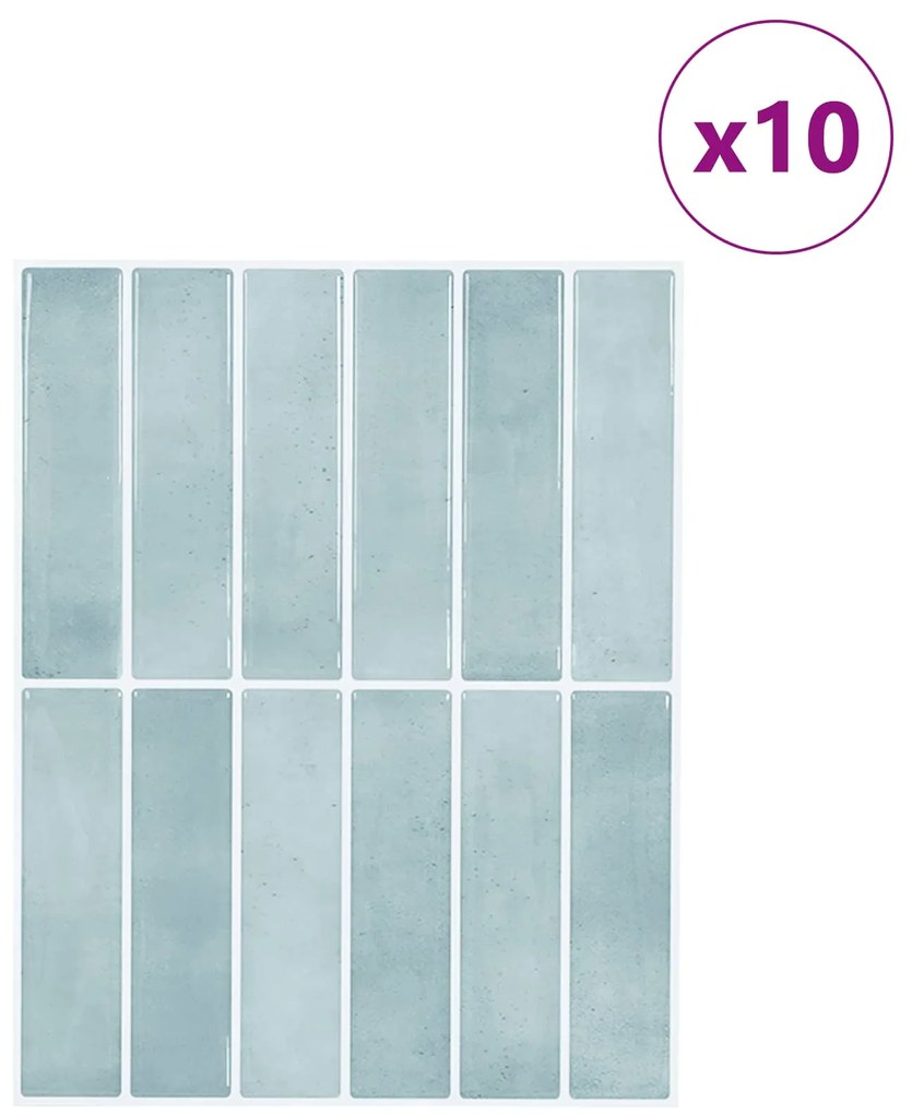 vidaXL Ορθογώνιο Πλακάκι 10 pcs Γκρι Πράσινο 29 x 23 x 0,08 εκ