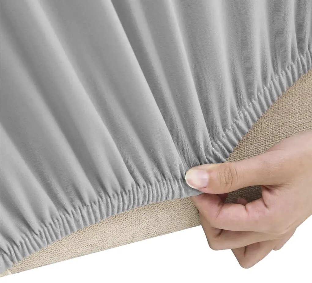 vidaXL Κάλυμμα 4θέσιου Καναπέ Ελαστικό Γκρι από Πολυεστερικό Ζέρσεϊ