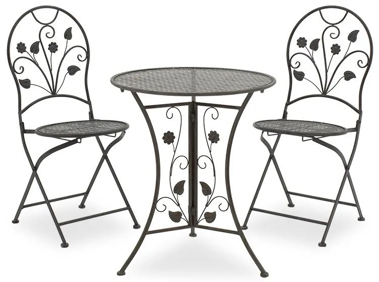 Τραπεζαρία Κήπου Abriel 137-000001 (Σετ 3τμχ) Anthracite Antique Two Seater