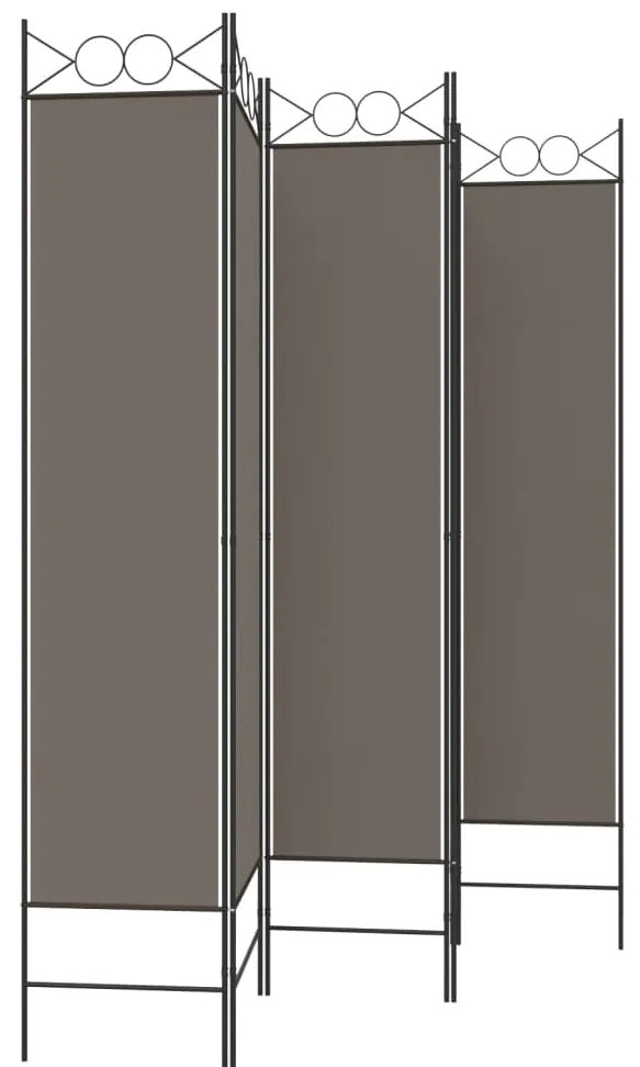 vidaXL Διαχωριστικό Δωματίου με 5 Πάνελ Ανθρακί 200x200 εκ. από Ύφασμα