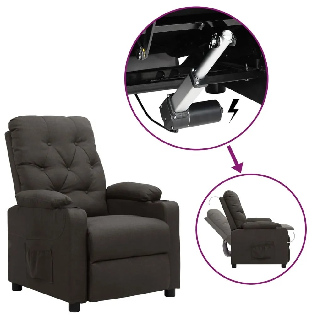 vidaXL Πολυθρόνα με Ανύψωση Taupe Υφασμάτινη