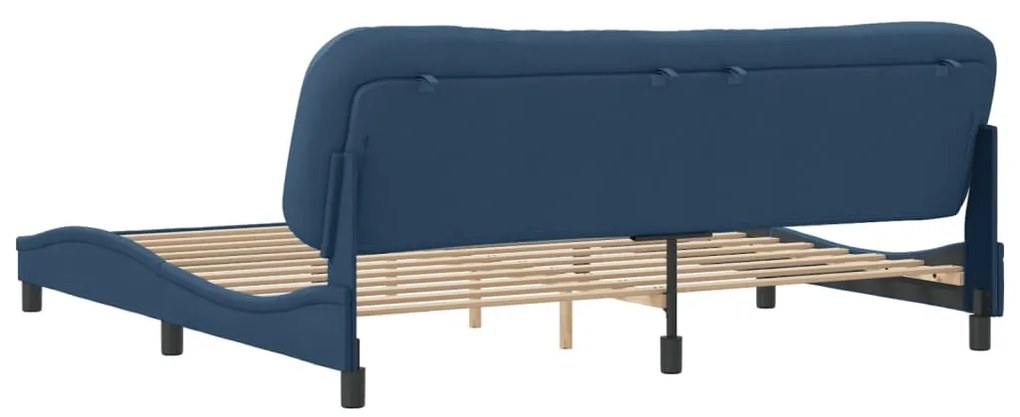 vidaXL Σκελετός Κρεβατιού Χωρίς Στρώμα Hvar Μπλε 200x200 εκ.Υφασμάτινο