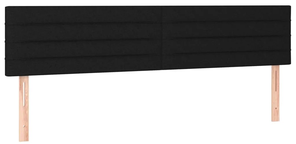 vidaXL Κρεβάτι Boxspring με Στρώμα & LED Μαύρο 200x200 εκ. Υφασμάτινο