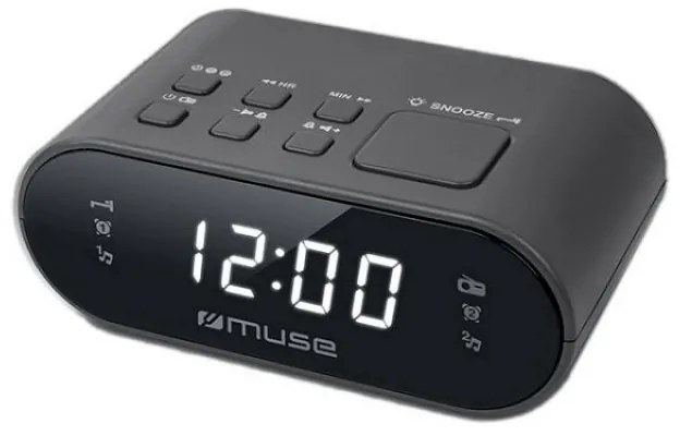 Muse Ραδιορολόϊ Ψηφιακό Ρεύματος Με Ξυπνητήρι M-10CR Μαύρο 230136