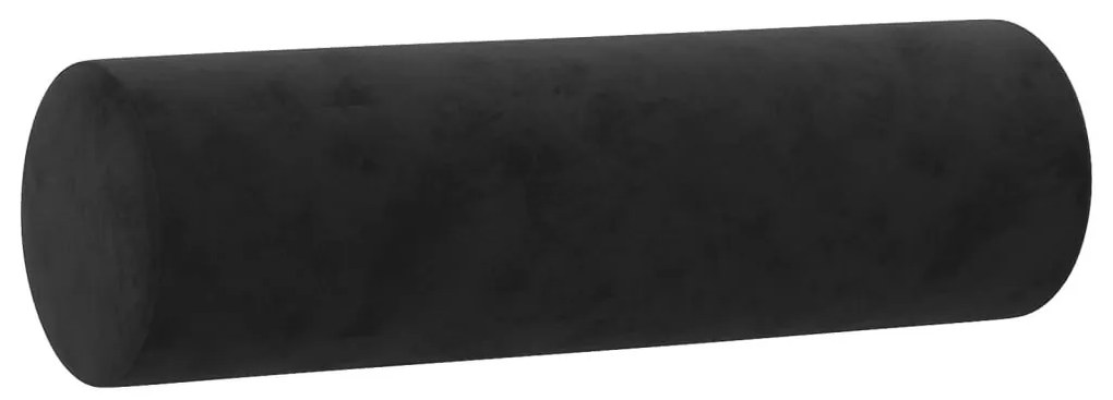 Καναπές Τριθέσιος Μαύρο 180 εκ. Βελούδινος με Μαξιλάρια - Μαύρο