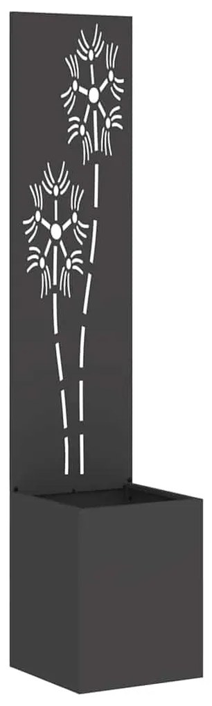 vidaXL Οθόνη Ιδιωτικότητας Κήπου Floral Μαύρο 32 x 140 εκ.