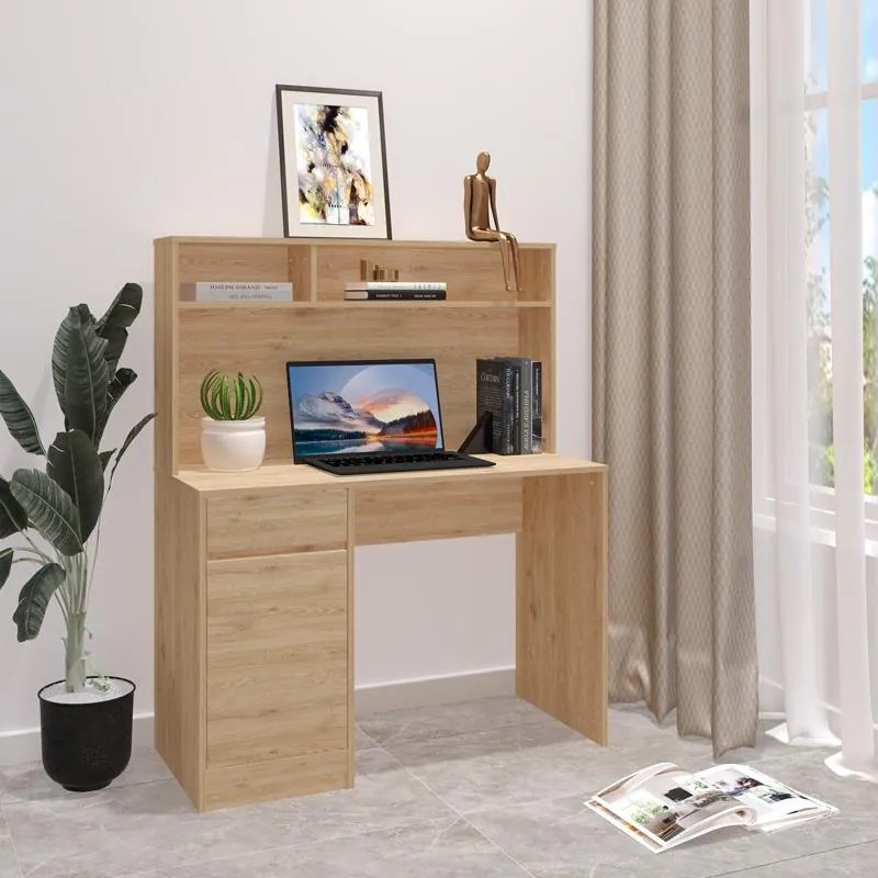 Γραφείο Secreta με Βιβλιοθήκη σε Oak 110x50x135 εκ. 110x50x135 εκ.