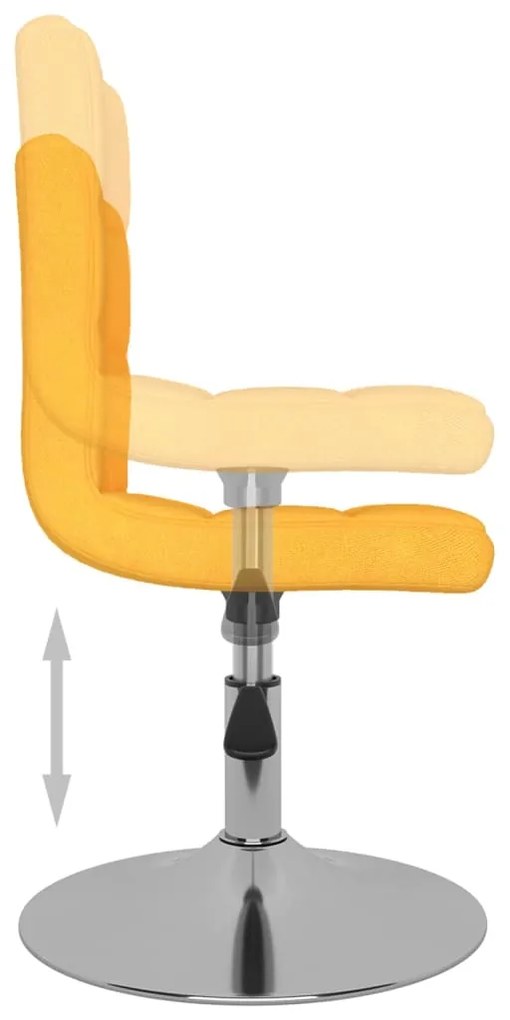 vidaXL Καρέκλες Τραπεζαρίας Περιστρεφόμενες 6 τεμ Κίτρινες Υφασμάτινες