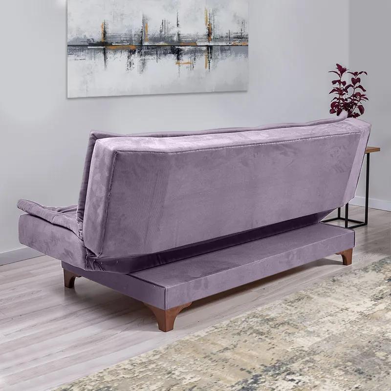 Καναπές - κρεβάτι Lucas Megapap τριθέσιος υφασμάτινος χρώμα γκρι 190x85x85εκ.