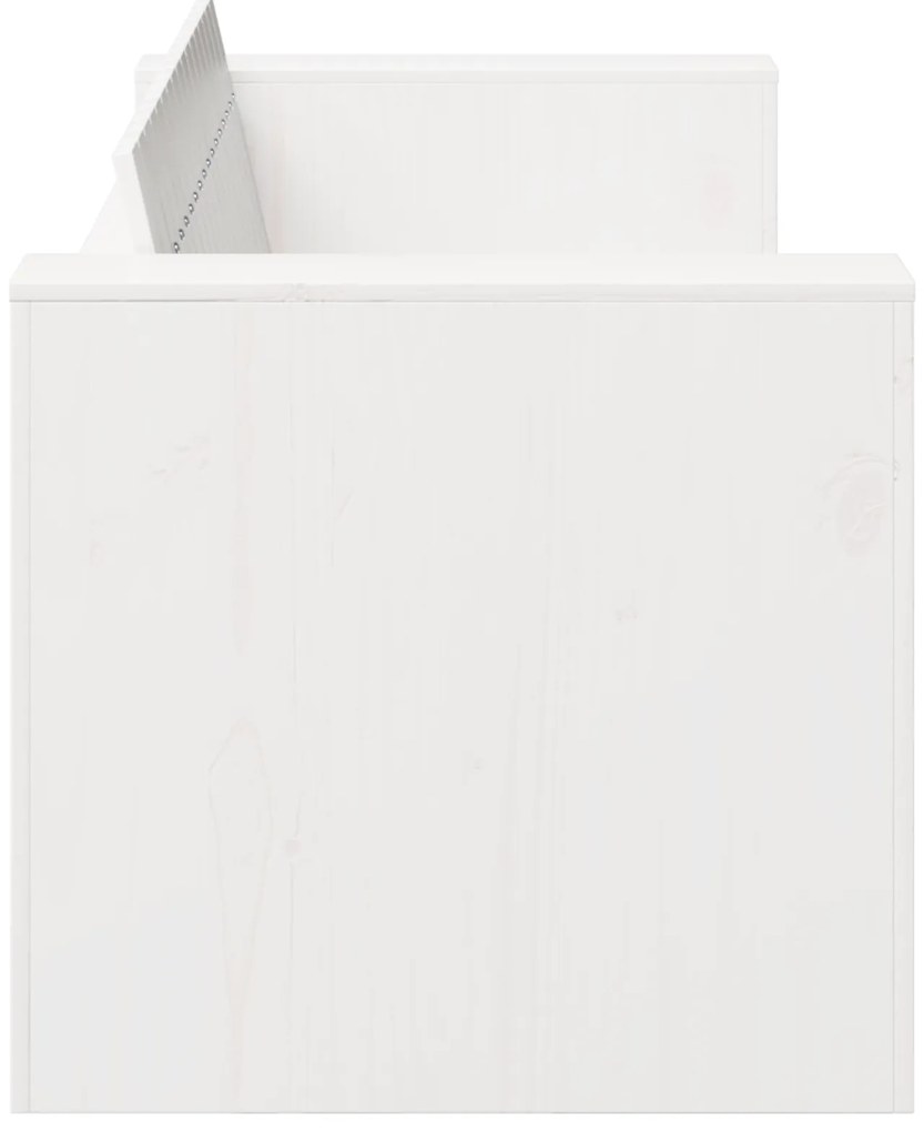 vidaXL Καναπές Κήπου Διθέσιος 134x60x62 cm Λευκός Μασίφ Ξύλο Πεύκο