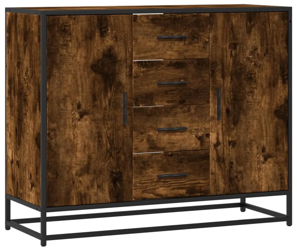 vidaXL Sideboard Καπνιστή δρυς 92x35x76 cm Κατασκευασμένο ξύλο