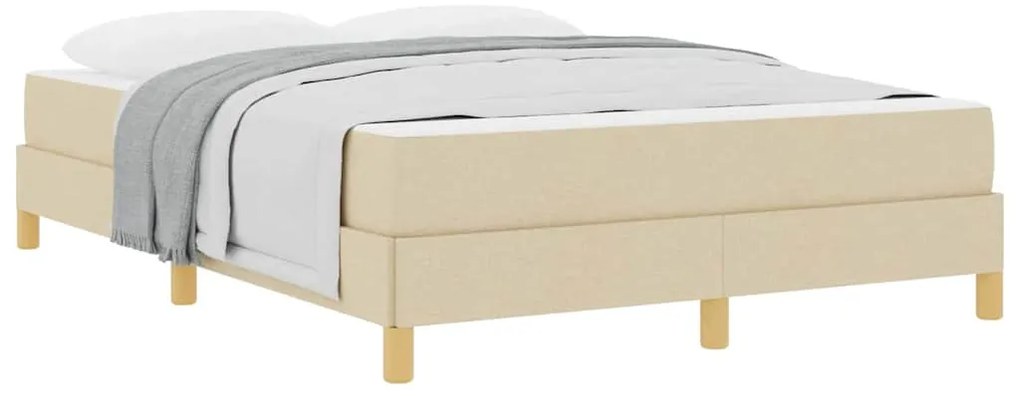 vidaXL Κρεβάτι με ελατήρια Κρέμα και Καφέ 140 x 190 cm