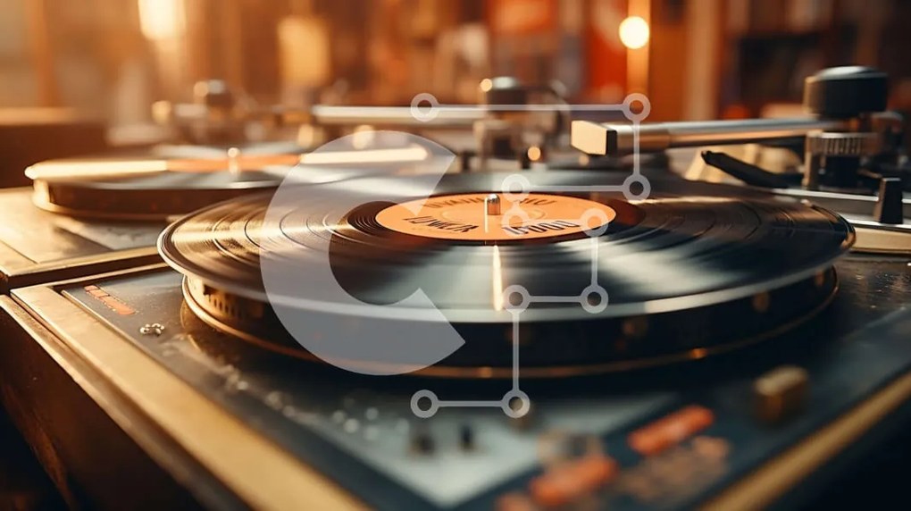 Intra Συλλεκτικό Ξύλινο Παζλ Plywood 4mm - Vintage πικάπ σε ξύλινη επιφάνεια Σε Ξύλινο Κουτί - Διαστάσεις Puzzle: 10x10 cm – 25 κομμάτια