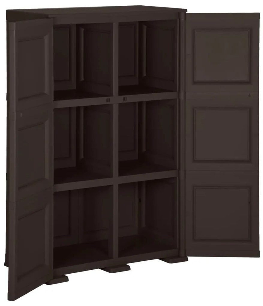 vidaXL Πλαστικό Ντουλάπι Καφέ 79 x 43 x 125 εκ. με Σχέδιο Ξύλου