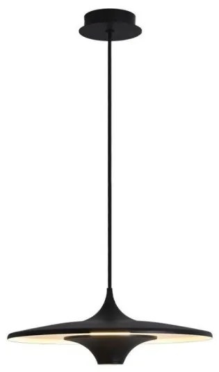 Κρεμαστό Φωτιστικό Οροφής LED 19W Φ42cm Rene Viokef-4319501-Μαύρο 4319501