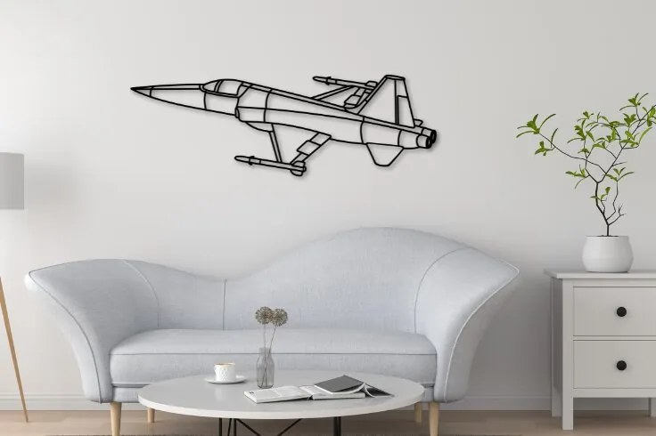 Intra απο ξύλο plywood  Χρώμα wenge 3mm-4mm πάχος - Σιλουέτα αεροσκαφών F-5E Δίασταση 20x20 cm INTRAFABR-96220574