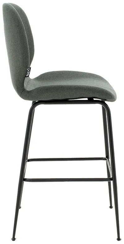 Σκαμπό bar Impel pakoworld μεταλλικό μαύρο-ύφασμα ανθρακί