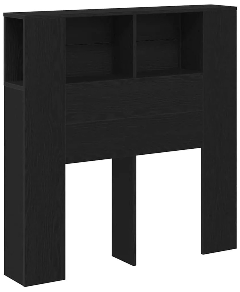 vidaXL Κρεβάτι με Κεφαλάρι με ράφι Μαύρη Οξυά 100 x 18,5 x 102,5 εκ