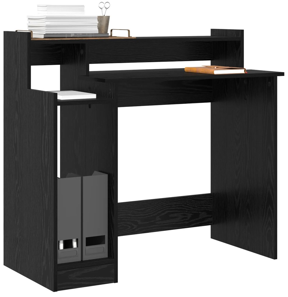 vidaXL Γραφείο Μαύρη δρυς 97 x 45 x 90 εκ. Επεξεργασμένο ξύλο