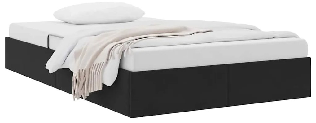 vidaXL Κρεβάτι Αποθήκης με στρώμα Μαύρο 120 x 200 cm Βελούδο