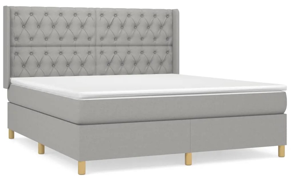 vidaXL Κρεβάτι Boxspring με Στρώμα Αν. Πράσινο 160x200εκ Υφασμάτινο