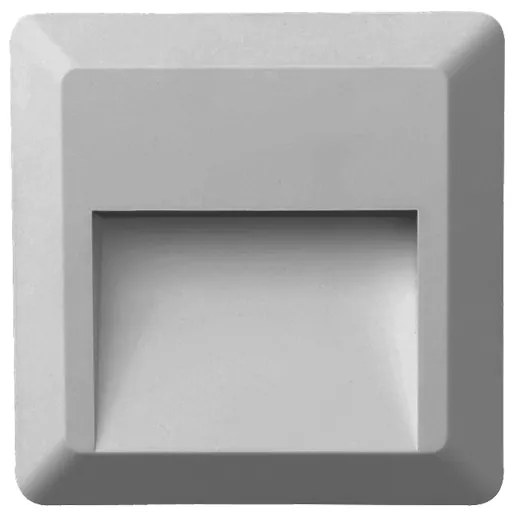 LED WALL SQUARE LUMINAIRE GREY 230V AC IP65 1.5W 3000K 100LM RA80 - 3000K - SLIM52N