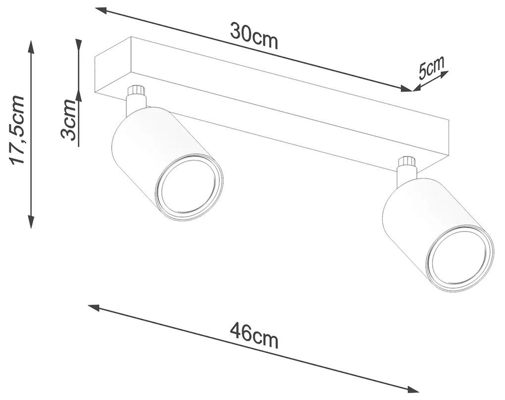 Sollux Φωτιστικό οροφής Verdo 2,2xGU10/10w, Χρώμα λευκό/ξύλο