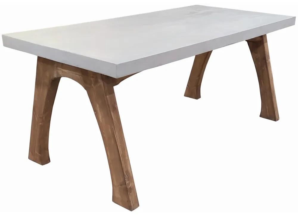 17425 Matrix τραπέζι ξύλινο 180x90cm 180x90x79,5cm Επιφάνεια: Τσιμέντο / Πόδια: Ξύλο