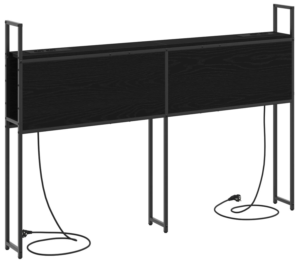 vidaXL Κεφαλάρι Αποθήκης Μαύρη δρυς 135 cm Επεξεργασμένο ξύλο