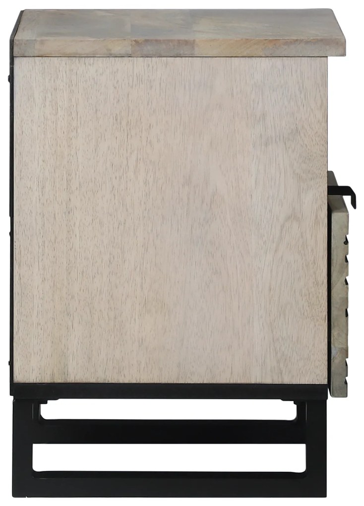 vidaXL Κομοδίνα με συρτάρι 2 pcs Λευκό και μαύρο 40 x 33 x 46 εκ.