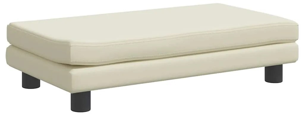 vidaXL Καναπές Παιδικός με Υποπόδιο Κρεμ 100 x 50 x 30 εκ. Συνθ. Δέρμα