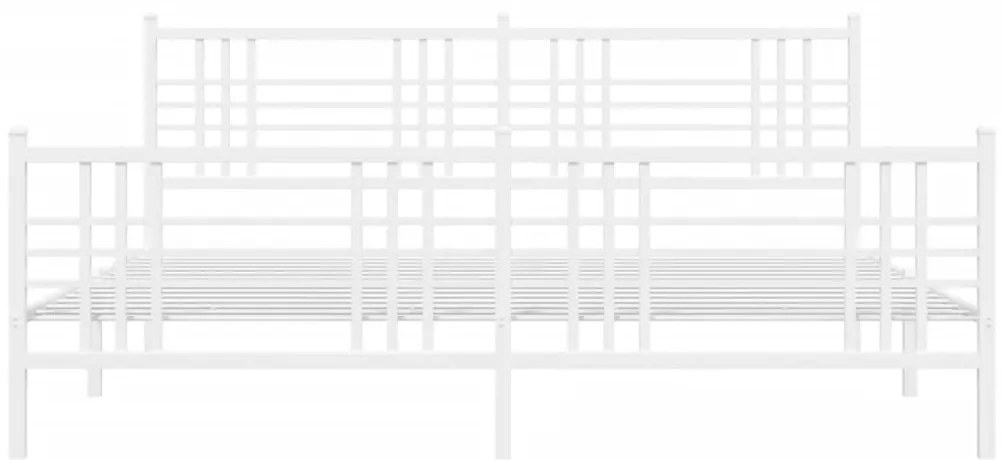 vidaXL Πλαίσιο Κρεβατιού με Κεφαλάρι&Ποδαρικό Λευκό 180x200εκ. Μέταλλο