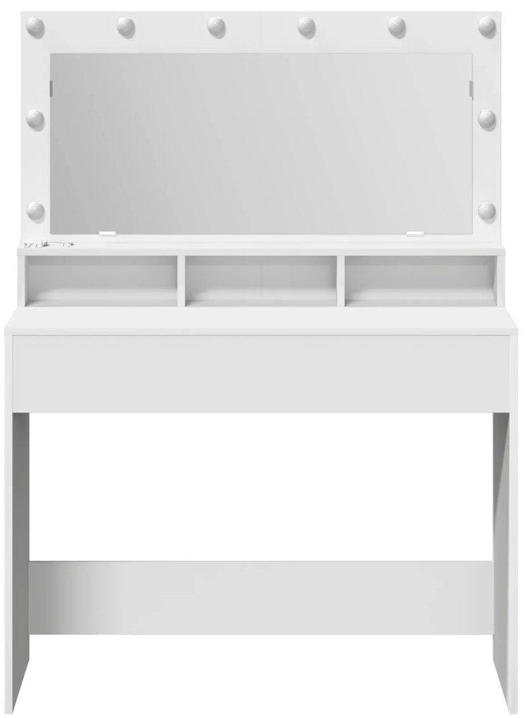 vidaXL Λευκό Μακιγιατοτραπέζι με LED Φώτα - 100x41x135 εκ