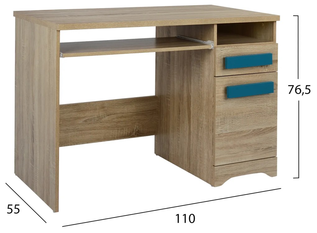 ΓΡΑΦΕΙΟ PLAYROOM SONAMA-ΣΙΕΛ HM11154.01 110X55X76.5εκ - 9998453 - HM333+HM336.01