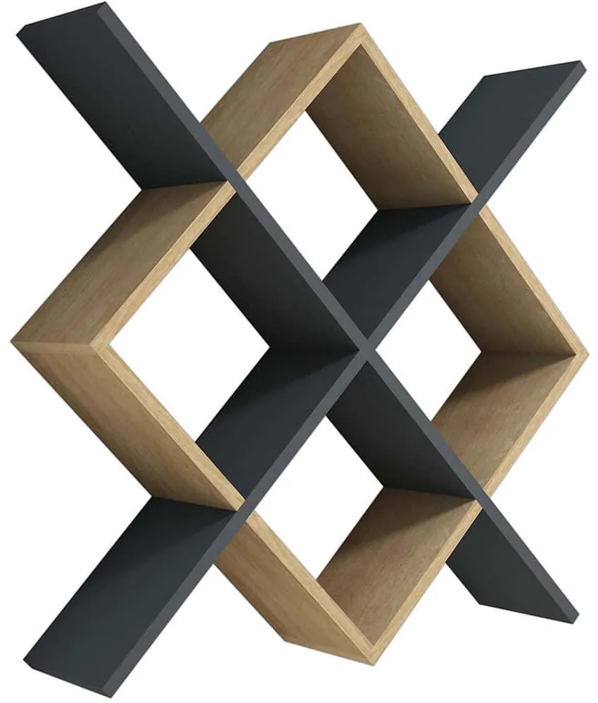 Ραφιέρα Τοίχου Semo 835PUQ1642 79x19,6x79cm Oak-Anthracite