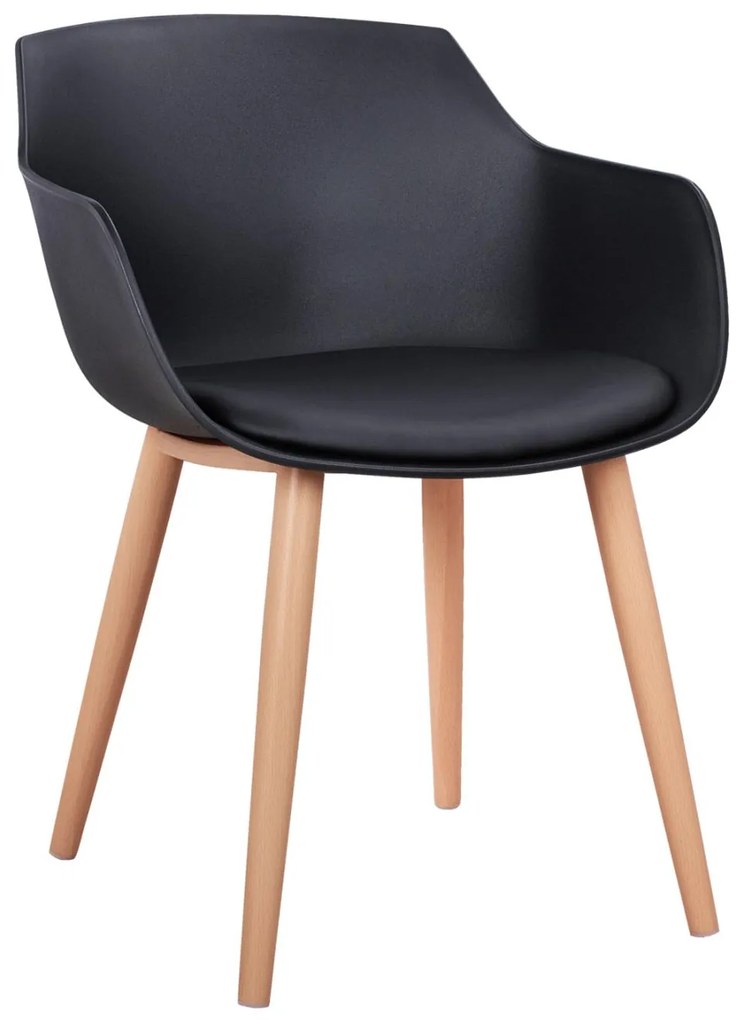 Καρέκλα Tραπεζαρίας LUCIE Μαύρη με Μεταλλικά πόδια 56x57x80εκ. 2αδα 56x57x80 εκ.