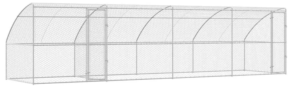 vidaXL Κλουβί Σκύλου με αποθήκευση 4 pcs Ασημί 8 x 2 x 2 m Ατσάλι