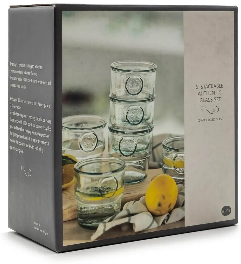 Σετ 6 ποτήρια San Miguel Authentic (XR2416.01) Aπό 100% ανακυκλωμένο γυαλί, Xωρητικότητας 300ml, Διαστάσεων Ø 20 x Υ 18cm