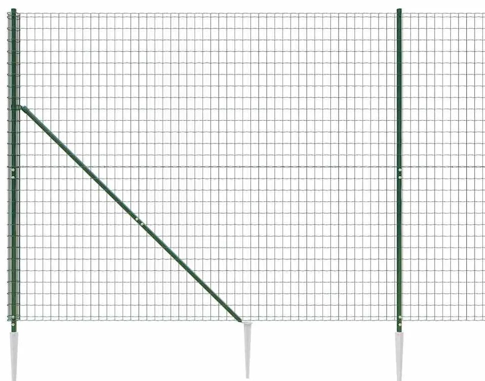 vidaXL Συρματόπλεγμα Περίφραξης Πράσινο 2,2 x 25 μ. με Καρφωτές Βάσεις