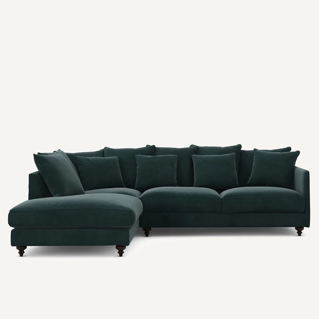 Γωνιακός καναπές-κρεβάτι με βελούδο, Lazare