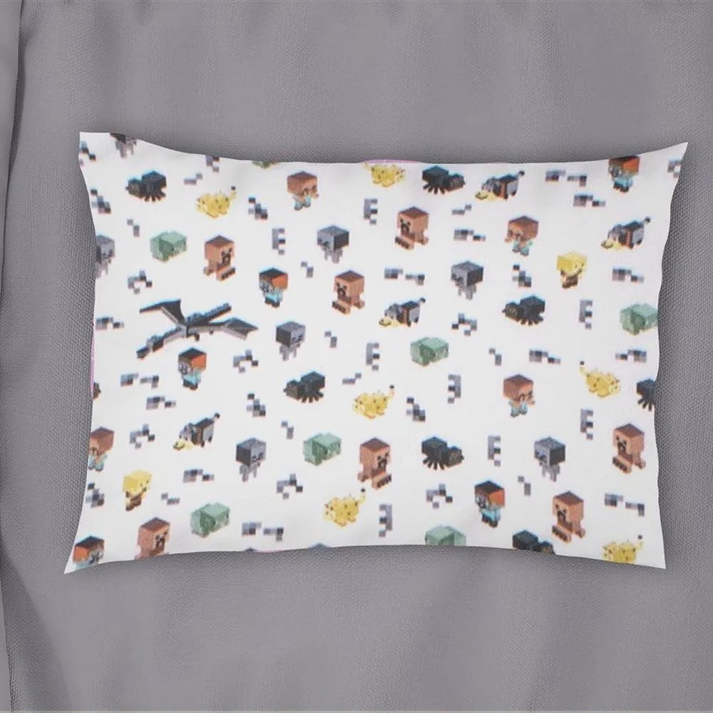 Μαξιλαροθήκη Παιδική Minecraft 566 White-Grey DimCol 35X45 100% Cotton