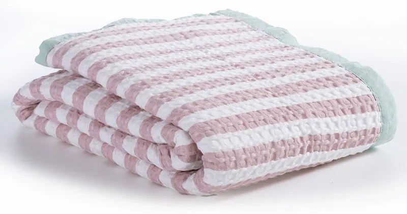 Παιδική Κουβέρτα Happy Stripe Pink 160x240 - Nef-Nef Homeware