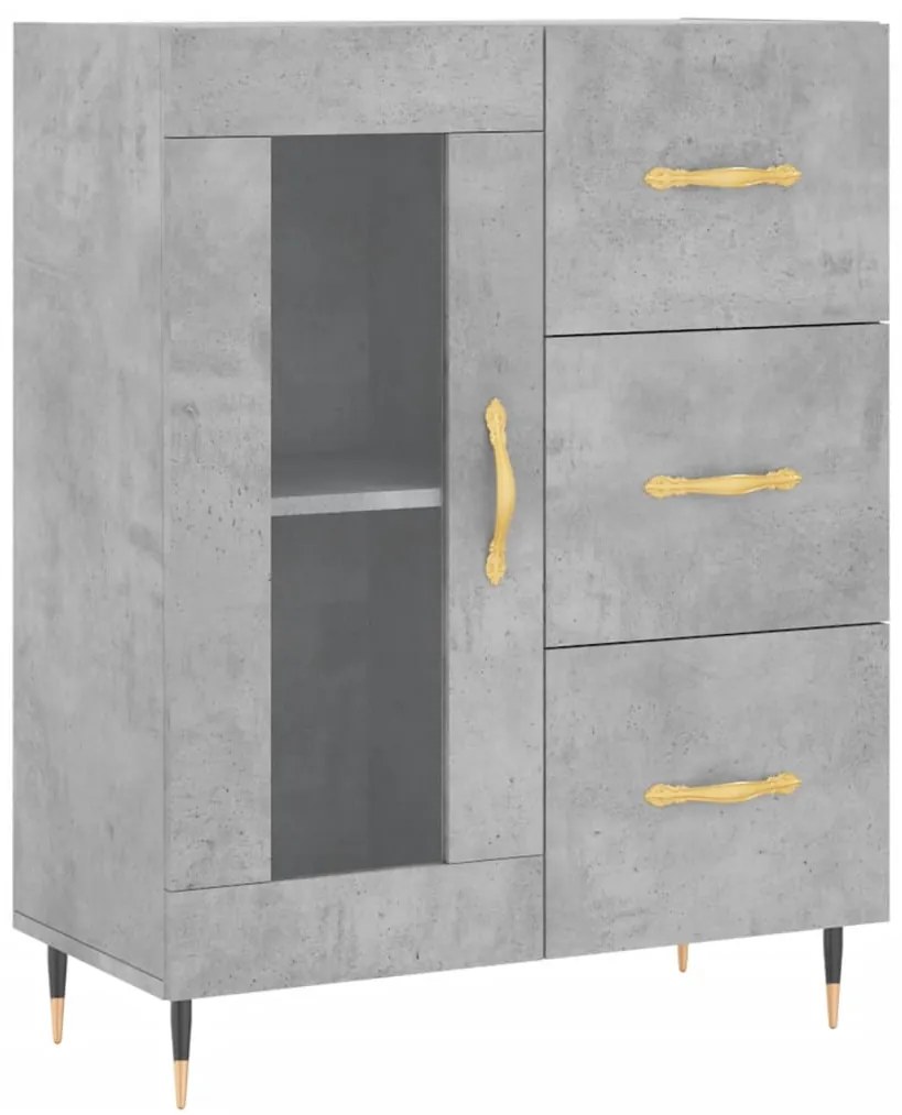 vidaXL Ντουλάπι Γκρι Σκυροδέματος 69,5x34x90 εκ. Επεξεργασμένο Ξύλο