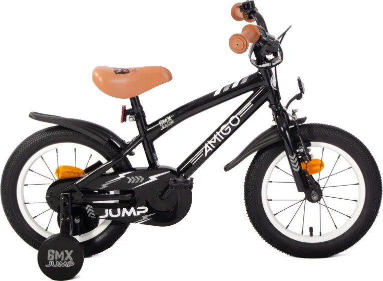 BMX Jump 14 Inch 22,5 cm Boys Coaster Brake BlackWhiteAMIGO