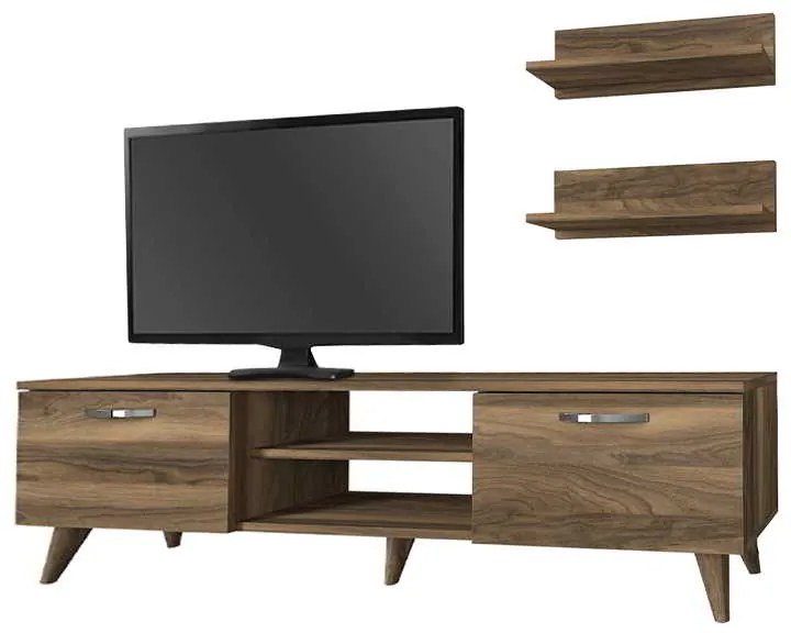 Έπιπλο τηλεόρασης Colin Megapap χρώμα καρυδί 150x29,5x40,6εκ.
