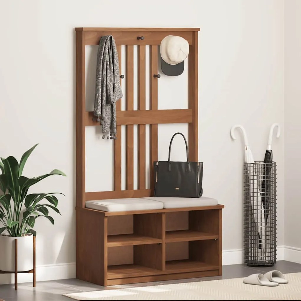 vidaXL Δέντρο χωλ "SANDNES" 87x40x159,5 εκ. Πεύκο μασίφ ξύλο